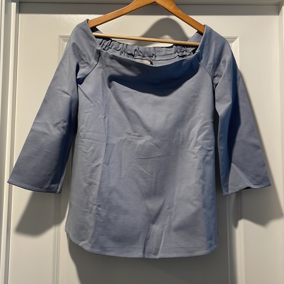 Tuckernuck Miranda Off-shoulder Top, French Blue M - Picture 8 of 12